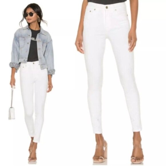 PISTOLA REVOLVE Jeans‎ White MidRise Semi Distressed Skinny P6822FTN-WAK Size 27 - Picture 4 of 15